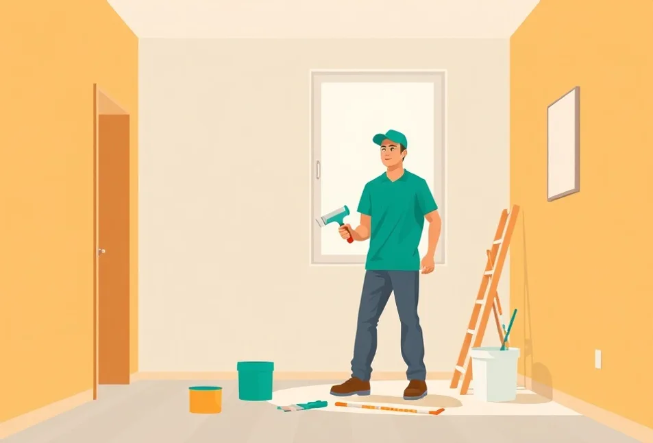 Intérieur rénové après travaux de peinture à Monteux